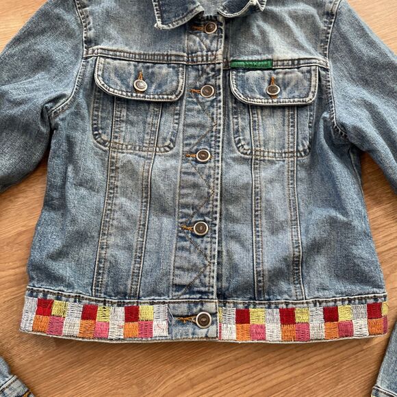 Vintage Rare Todd Oldham Jeans TO2 Blue Denim Embroidered Jacket Women's Size S - Picture 5 of 13